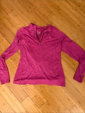 Old Navy Hot Pink Heather Quarter-Zip Long Sleeve Top